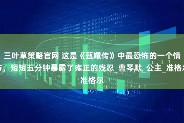 三叶草策略官网 这是《甄嬛传》中最恐怖的一个情节，短短五分钟暴露了雍正的残忍_曹琴默_公主_准格尔